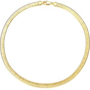 4.5 mm Gold Plated Herringbone Necklace in 18”